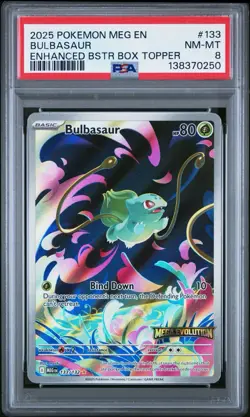 Bulbasaur Pokemon Meg En-Mega Evolution 133 NM PSA 8 - STAMPED PROMO - Image 1