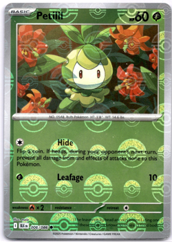 Pokemon TCG Petilil Poke Ball 006/086 Black Bolt Holo Rare Near Mint - Image 1