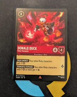 121/204 Donald Duck - Ruby Champion Rare Disney Lorcana Set 10 - Image 1