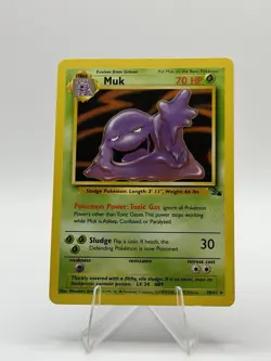 Pokemon Muk Fossil 28/62 Rare Stage 1 Regular 70 HP 1999 WOTC Card - Image 1