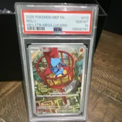 Riolu 010 Me: Mega Evolution Promo Holo Pokemon TCG Card PSA 10 Basic - Image 1