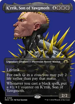 MTG K'rrik, Son of Yawgmoth (Borderless) [Modern Horizons 3] Near Mint Magic - Image 1