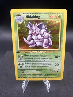 1999 Pokemon FRENCH 1st Edition Base Set Nidoking Holo 11/102 MP/LP DESCRIPTION - Image 1