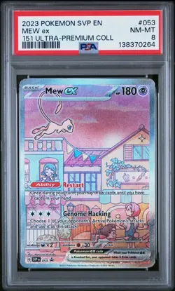 MEW EX #053 PSA 8 2023 POKEMON SVP EN-SV BLACK STAR PROMO 151 ULTRA-PREM COLL - Image 1
