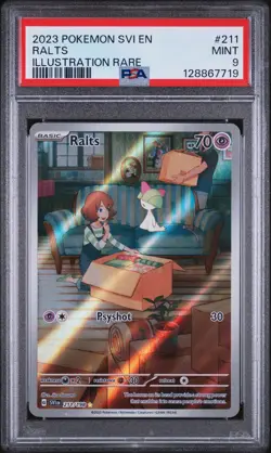 2023 POKEMON SVI EN-SCARLET & VIOLET ILLUSTRATION RARE #211 RALTS PSA 9 - Image 1