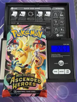 VERY HEAVY! 22.63g Pokemon TCG Ascended Heroes Booster Pack (SEALED) GOD PACK!U - Image 1