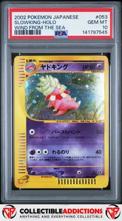 2002 Pokemon Japanese Wind From The Sea 1st ED #053 Slowking Holo PSA 10 - Image 1