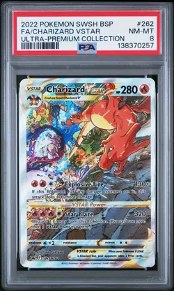 PSA 8 NM-MT Charizard VSTAR Ultra Premium Collection Promo 2022 Pokemon SWSH262 - Image 1