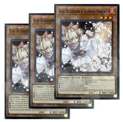 Yugioh Ash Blossom & Joyous Spring x 3 - Unlimited Misprint NM - Plus Free Holo - Image 1