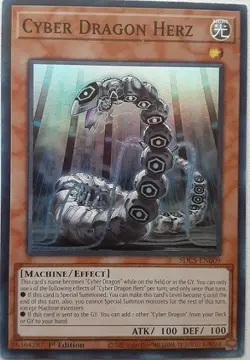 YUGIOH Cyber Dragon Herz SDCS-EN009 1st Ed Super Rare NM 1x - Image 1