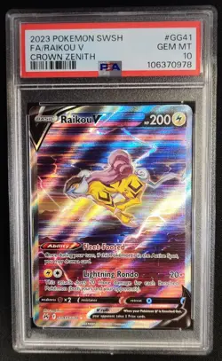 PSA 10 Raikou V GG41/GG70 Crown Zenith Galarian Gallery Pokemon Graded Card - Image 1