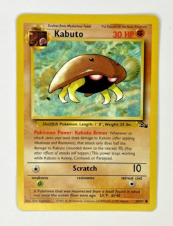 Pokemon TCG Kabuto Card 50/62 Fossil Regular Unlimited Common Nintendo WOTC - Image 1
