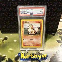 Growlith 28/102 Base Set Pokemon Card PSA 9 Mint - Image 1