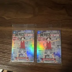 (2) Bandai Namco One Piece US Voyage Promo Leader Holo Monkey.D.Luffy Cards - Image 1