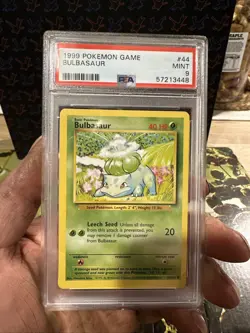 PSA 9 MINT 1999 BASE SET POKEMON BULBASAUR 44/102 #44 GRADED CARD - Image 1
