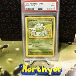PSA 9 MINT 1999 BASE SET POKEMON BULBASAUR 44/102 #44 GRADED CARD - Image 2
