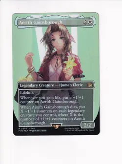 MAGIC THE GATHERING MTG FINAL FANTASY FOIL AERITH GAINSBOROUGH BORDERLESS (X) - Image 1