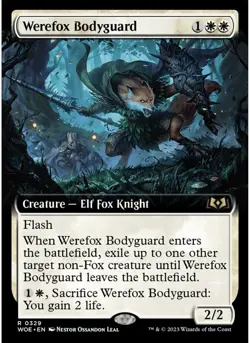 Werefox Bodyguard (Extended Art) (Foil) 329 MTG NM - Wilds of Eldraine - Image 1