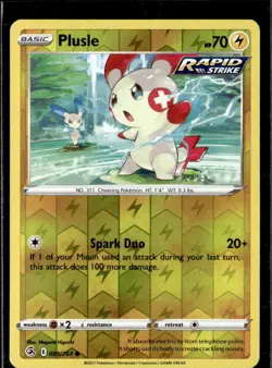 Pokemon Plusle 089/264 Fusion Strike Reverse Holo Common 3 Card Lot - Image 1