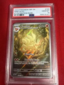 NINETALES 2023 Pokemon 199/197 PSA 10 GEM-MINT Obsidian Flames Illustration Rare - Image 4