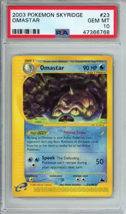 PSA 10 OMASTAR SKYRIDGE 2003 POKEMON WOTC #23 RARE LOW POP - Image 1
