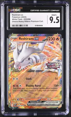 Pokemon Reshiram ex 020/086 White Flare Stamped Holo Promo 2025 CGC 9.5 - Image 1