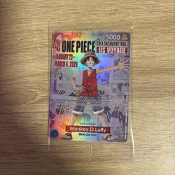 ONE PIECE Monkey D. Luffy College Basketball US Voyage Promo Trading Card - Image 1