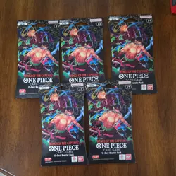 One Piece OP-06 Wings Of The Captain Blister Pack Sleeved Booster Pack Lot Of 5 - Image 1