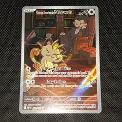 Pokemon TCG Team Rockets Meowth Card 203/182 Destined Rivals - Image 1