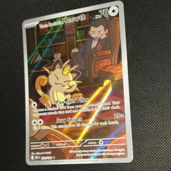 Pokemon TCG Team Rockets Meowth Card 203/182 Destined Rivals - Image 2