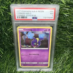 PSA 7 Cosmog #64 Holo Sun & Moon Toys R Us Cosmos Promo Pokemon Card 2017 - Image 1