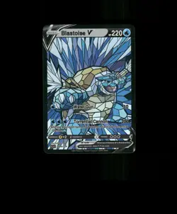 FAN-ART READ DESCRIPTION BELOW HOLO Blastoise Card Stained Glass Pokemon p1 - Image 1