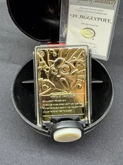 1999 Jigglypuff Pokemon 23K Gold Plated Card Limited Edition Burger King Red Box - Image 2