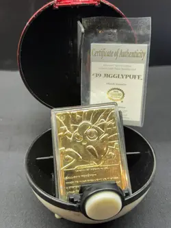 1999 Jigglypuff Pokemon 23K Gold Plated Card Limited Edition Burger King Red Box - Image 3