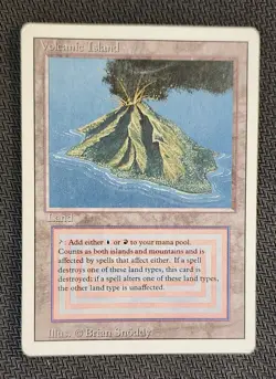 MTG Volcanic Island Dual Land Revised Edition, LP Condition - Image 1