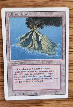 MTG Volcanic Island Dual Land Revised Edition, LP Condition - Image 3