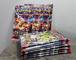 Pokemon OBSIDIAN FLAMES ten (×10) pack lot NEW SEALED - Image 2