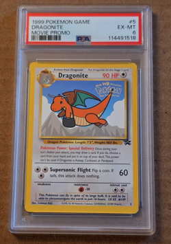 1999 Pokemon #5 Dragonite Movie Promo Black Star Promo PSA 6 - Image 1
