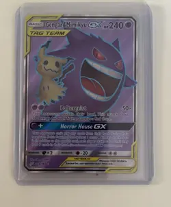 Pokemon TCG Gengar & Mimikyu GX TAG TEAM Ultra Rare Full Art Holo 164/181 EN - Image 1