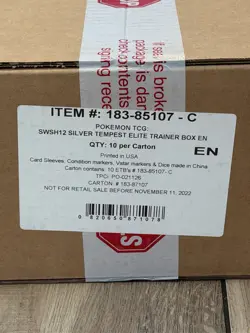 Pokemon English SWSH12 Silver Tempest Elite Trainer Box SEALED CASE! (10 ETB's) - Image 2