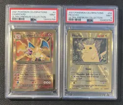 2021 POKEMON #4 CHARIZARD #58 PIKACHU CELEBRATIONS PSA 9 MINT 25. BASE SET - Image 1