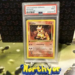Pokemon TCG Magmar Base Set 36/102 1st Edition Shadowless PSA 9 - Image 1