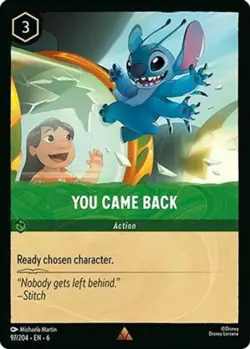 1x You Came Back - 97/204 - Rare - Cold Foil NM-Mint Disney Lorcana: Azurite Sea - Image 1