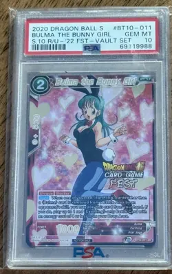 Dragon Ball Super Card Game Bulma The Bunny Girl 2021 Vault Fest Stamp PSA 10 - Image 1