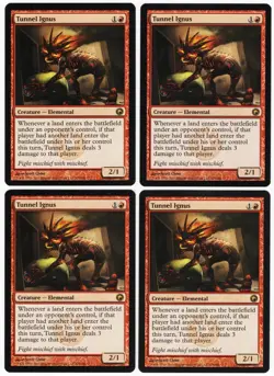 Tunnel Ignus x4 4x 2010 Scars of Mirrodin PLAYSET Red Rare Creature MTG NM AZ1 - Image 1