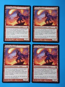 MTG 4x Satyr Firedancer x4 LP Born of the Gods Magic Playset - Image 1