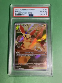 Pokemon Plusle 193/182 SV04 Paradox Rift Illustration Rare Holo PSA 10 - Image 1
