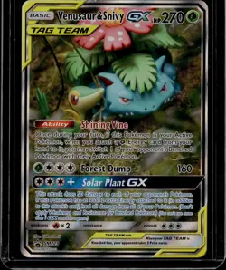 Venusaur & Snivy GX Holo Black Star Promo TAG TEAM #SM229 - Image 1