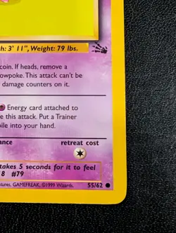 Slowpoke Firdt Edition LP Pokemon 55/62 Fossil Regular - Image 4