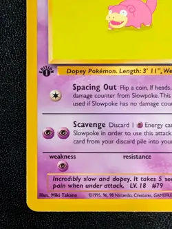 Slowpoke Firdt Edition LP Pokemon 55/62 Fossil Regular - Image 5
